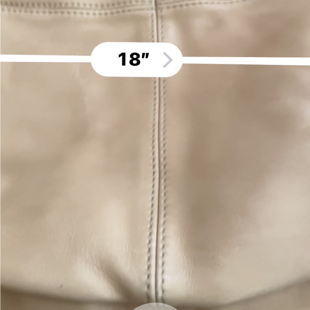 Adolfo Dominguez cream tan leather satchel - Picture 6 of 10